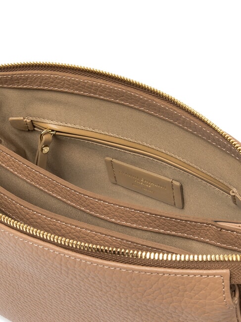 BROOKE Schultertasche aus gehämmertem Leder Ton - Damentaschen