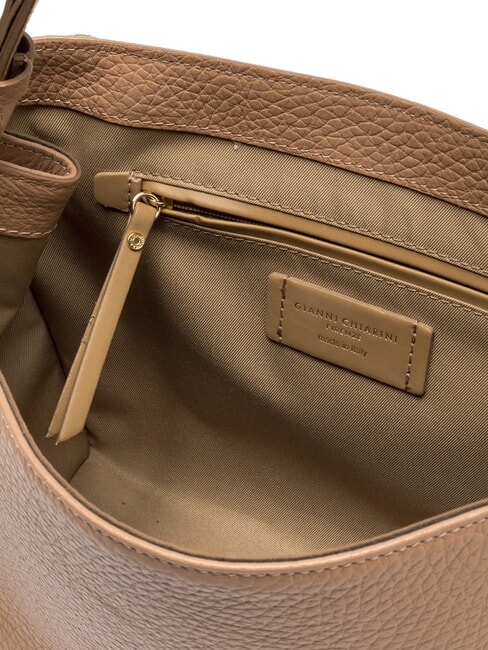 CECILE Schultertasche aus gehämmertem Leder Ton - Damentaschen