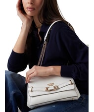 GUESS SILVYE Wandelbare Tasche mit Krokodil-Print Weiß - Damentaschen - 4