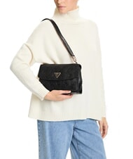 GUESS CRESIDIA II Umhängetasche mit Überschlag schwarzes Logo - Damentaschen - 6