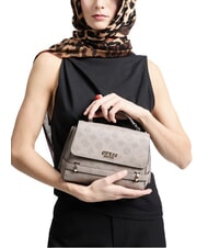 GUESS ZARELA Handtaschentasche Logo in dunklem Taupe - Damentaschen - 3