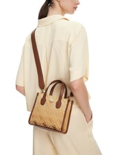 GUESS SILVANA Mini Handtasche, mit Schultergurt Cognac / Oliven - Damentaschen - 5