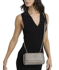 GUESS ZARELA  Umhängetasche Logo in dunklem Taupe - Damentaschen - 3