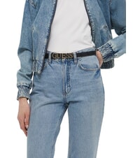 GUESS ZAMIRA Gürtel mit Metalllogo Kohle - Gürtel - 4