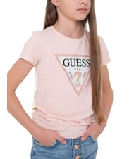 GUESS KIDS Kurzarm-T-Shirt mit Strasssteinen süßes Rosa - Kinder-T-Shirt - 4