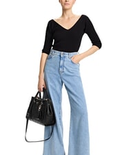 GUESS CRESIDIA II Handtasche mit Schultergurt schwarzes Logo - Damentaschen - 6