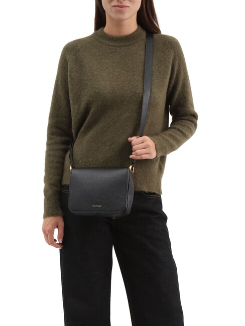 ERIS Mini-Umhängetasche aus Leder Schwarz - Damentaschen