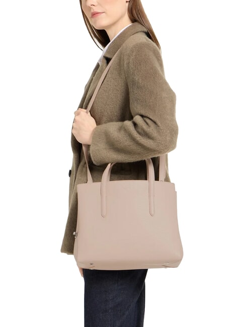 SWAP Tote Bag aus gehämmertem Leder Puderrosa - Damentaschen