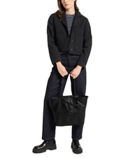 COCCINELLE CALLISTO Einkaufstasche aus Leder mit geprägtem Logo Schwarz - Damentaschen - 4