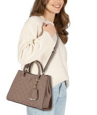 GUESS CRESIDIA II Handtasche mit Schultergurt Logo in dunklem Taupe - Damentaschen - 6