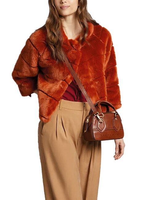 DAPHNE Mini-Kofferraumtasche aus Leder BRAUN - Damentaschen