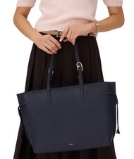 FURLA AVA Gro&szlig;e Einkaufstasche aus Leder Tintenblau + Tintenblau innen. - Damentaschen - 5
