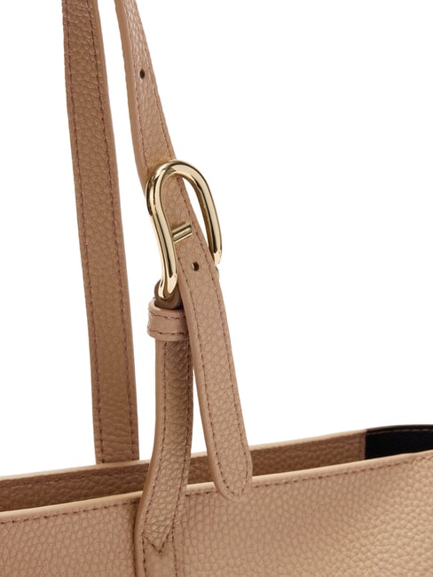 AVA Große Einkaufstasche aus Leder Toffee+schwarz int. - Damentaschen