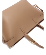 FURLA AVA Große Einkaufstasche aus Leder Toffee+schwarz int. - Damentaschen - 6