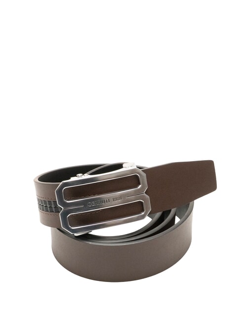 DOUBLEFACE Wendbarer Ledergürtel schwarz/dunkelbraun - Gürtel