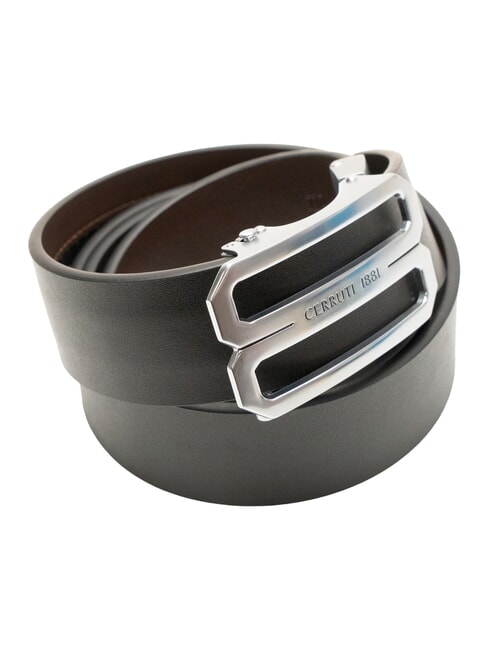 DOUBLEFACE Wendbarer Ledergürtel schwarz/dunkelbraun - Gürtel