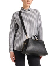 COCCINELLE KLICHE Handtasche aus gehämmertem Leder Schwarz - Damentaschen - 4