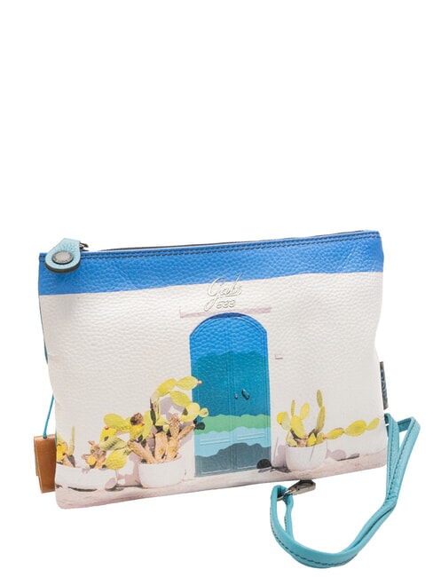 BEYONCE Lederclutch blaue Tür - Damentaschen