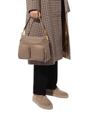 COCCINELLE HYLE Mittelgroße Ledertasche mit Doppelfunktion warmes Taupe - Damentaschen - 4