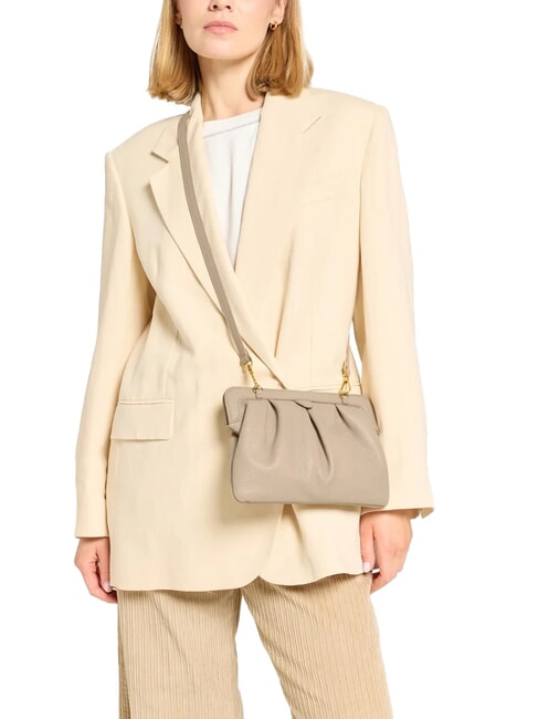 DILETTA SOFT Clutch aus gehämmertem Leder Puderrosa - Damentaschen