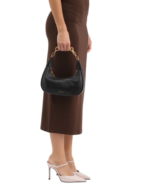 ISIDE Leder-Umhängetasche mit Schultergurt Schwarz - Damentaschen