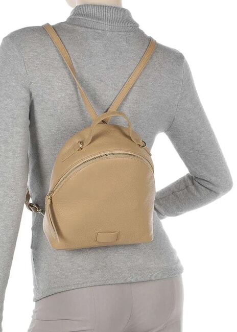 VOILE Mini-Rucksack aus gehämmertem Leder frisches Beige - Damentaschen