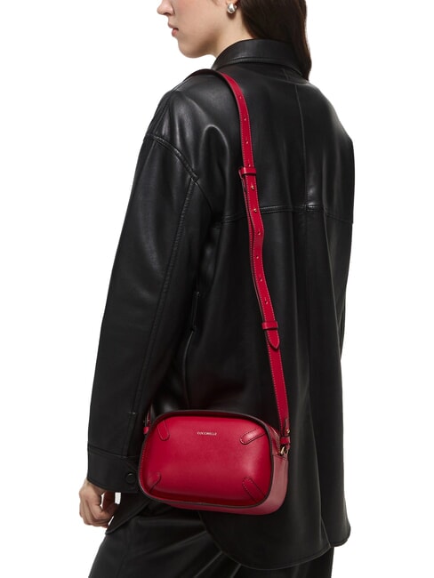 MALETA CALF Mini-Umhängetasche aus Leder Sangria - Damentaschen