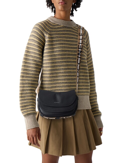 RAQUEL S Mini-Umhängetasche aus Leder noir/cuir - Damentaschen