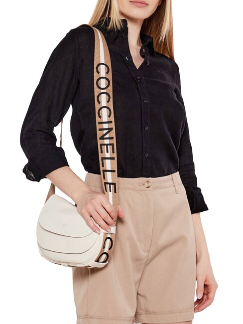 RAQUEL S Mini-Umh&auml;ngetasche aus Leder wei&szlig;/haut - Damentaschen