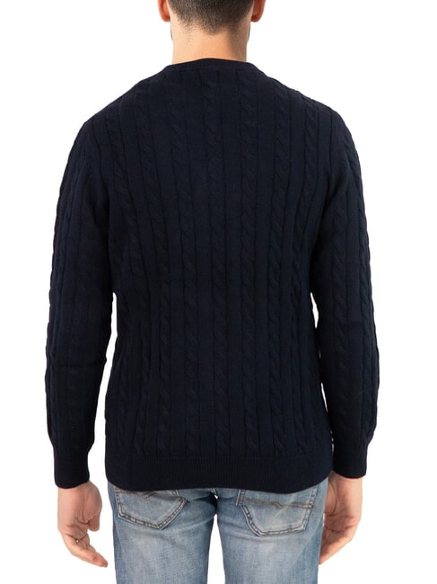 N|S Zopfstrickpullover mit Rundhalsausschnitt Navy blau - Herrenpullover