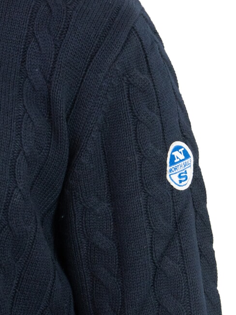 N|S Zopfstrickpullover mit Rundhalsausschnitt Navy blau - Herrenpullover