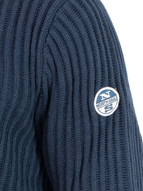 N|S Gerippter Rollkragenpullover Navy blau - Herrenpullover
