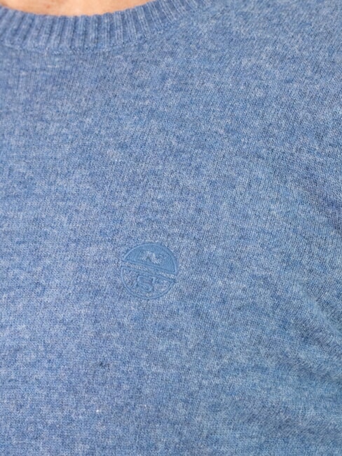 N|S Melange-Pullover mit Rundhalsausschnitt dunkler Denim - Herrenpullover