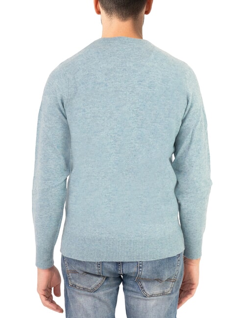 N|S Rundhalspullover mit Logostickerei staubiges Blau - Herrenpullover