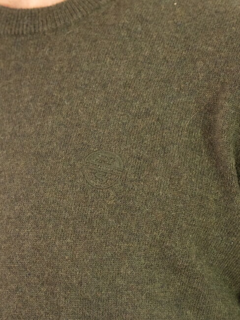 N|S Rundhalspullover mit Logostickerei efeugrün - Herrenpullover