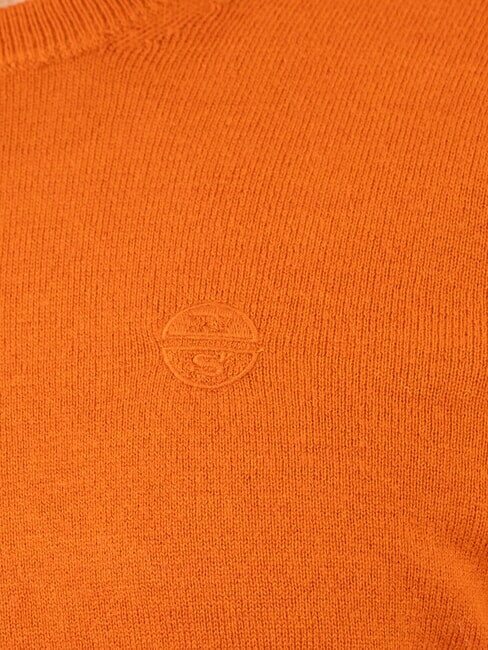 N|S Rundhalspullover mit Logostickerei goldene Flamme - Herrenpullover