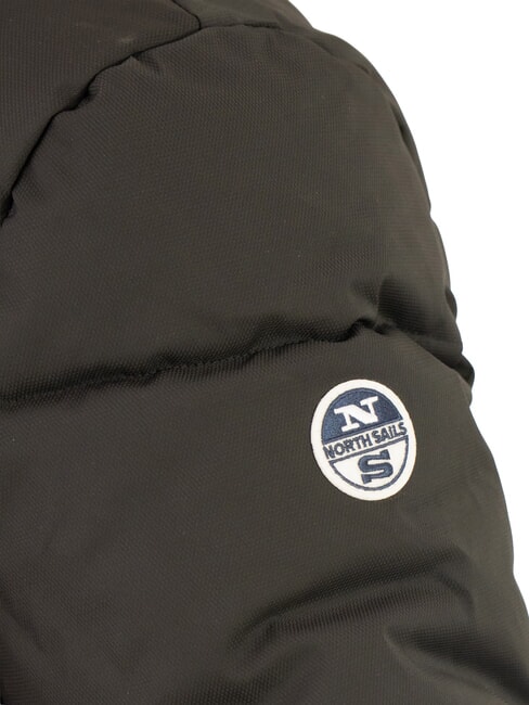 PADDED Mittellange Daunenjacke mit Kapuze Schwarz - Daunenjacken für Herren