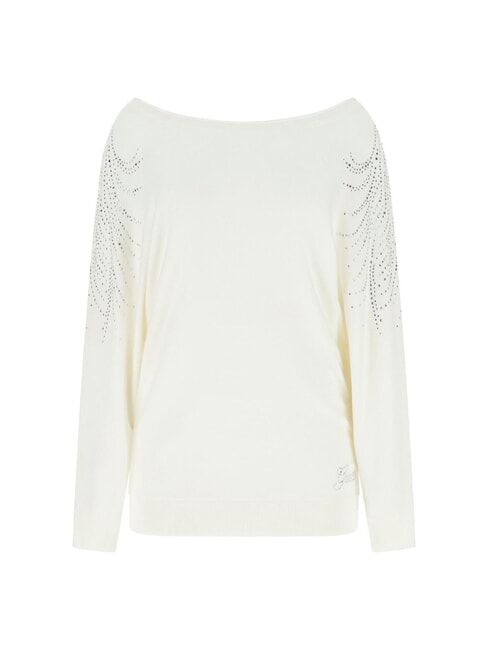 BAT SLEEVE LORETTA Pullover mit U-Boot-Ausschnitt und lockerer Passform cremwhi - Damenpullover