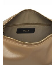 FURLA TONIE Schultertasche aus Leder mit Schulterriemen Toffee - Damentaschen - 6