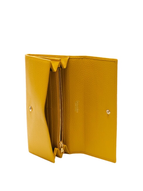 BASIC Große kontinentale Lederbrieftasche Gelb - Brieftaschen Damen