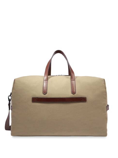STORY Mittelgroße Reisetasche aus Leder und Stoff Natur/Dunkelrutheniumbraun - Reisetaschen