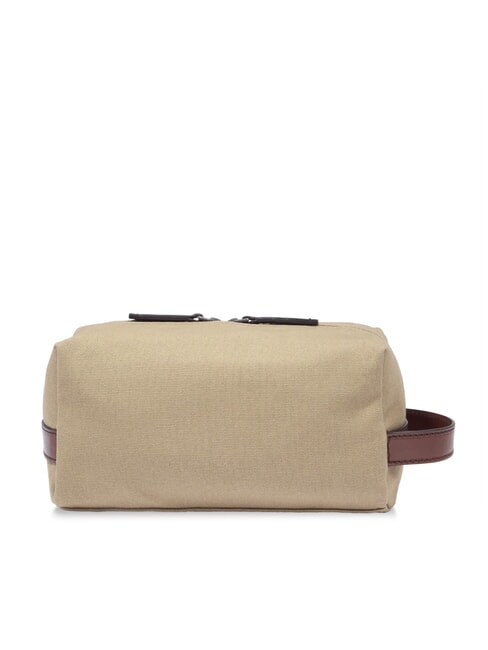 STORY Kosmetiktasche aus Leder und Canvas Natur/Dunkelrutheniumbraun - Beauty-Case