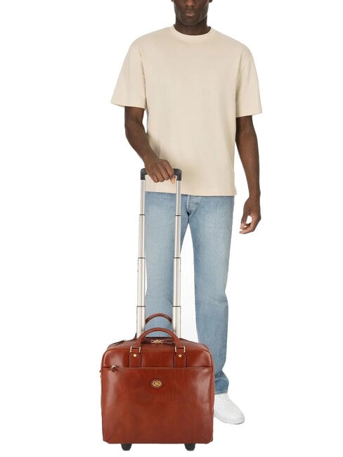 STORY Leder-Trolley für 13-Zoll-Laptop BRAUN - Pilotentrolley