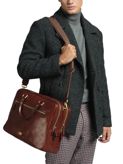 STORY UOMO Leder-Laptoptasche (15 Zoll) BRAUN - Arbeitstaschen