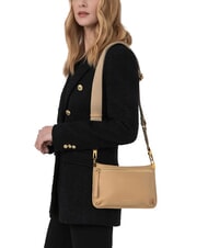 COCCINELLE HYLE Kleine flache Umhängetasche aus Leder Brandy - Damentaschen - 4