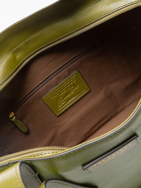 CARLOTTA Umhängetasche aus Leder feigengrün abb. Gold - Damentaschen