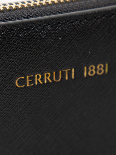 CERRUTIS Clutch mit Schulterriemen aus Leder Schwarz - Damentaschen