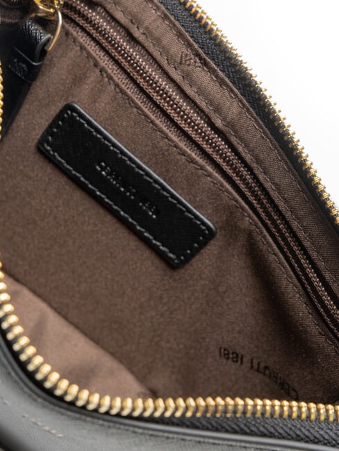 CERRUTIS Clutch mit Schulterriemen aus Leder Schwarz - Damentaschen