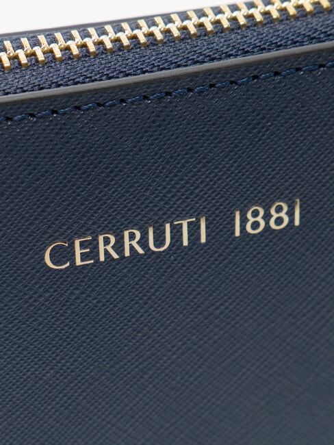 CERRUTIS Clutch mit Schulterriemen aus Leder Blau - Damentaschen