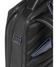 PIQUADRO BLUE SQUARE Fast-Check-Lederrucksack f&uuml;r 15,6"-Laptop Schwarz - PC-Rucks&auml;cke - 4